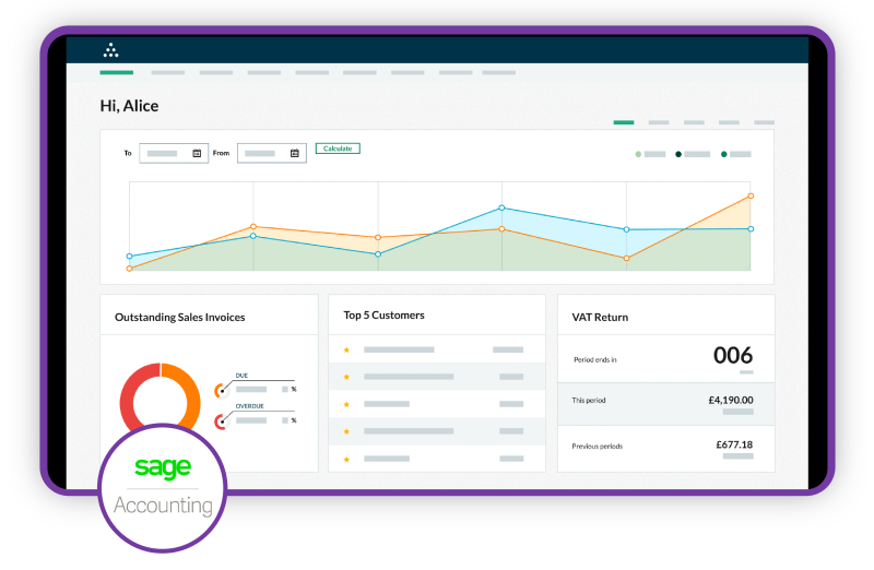 Screenshot of the Sage accountancy package that seamlessly integrates with the Know-it credit management platform.