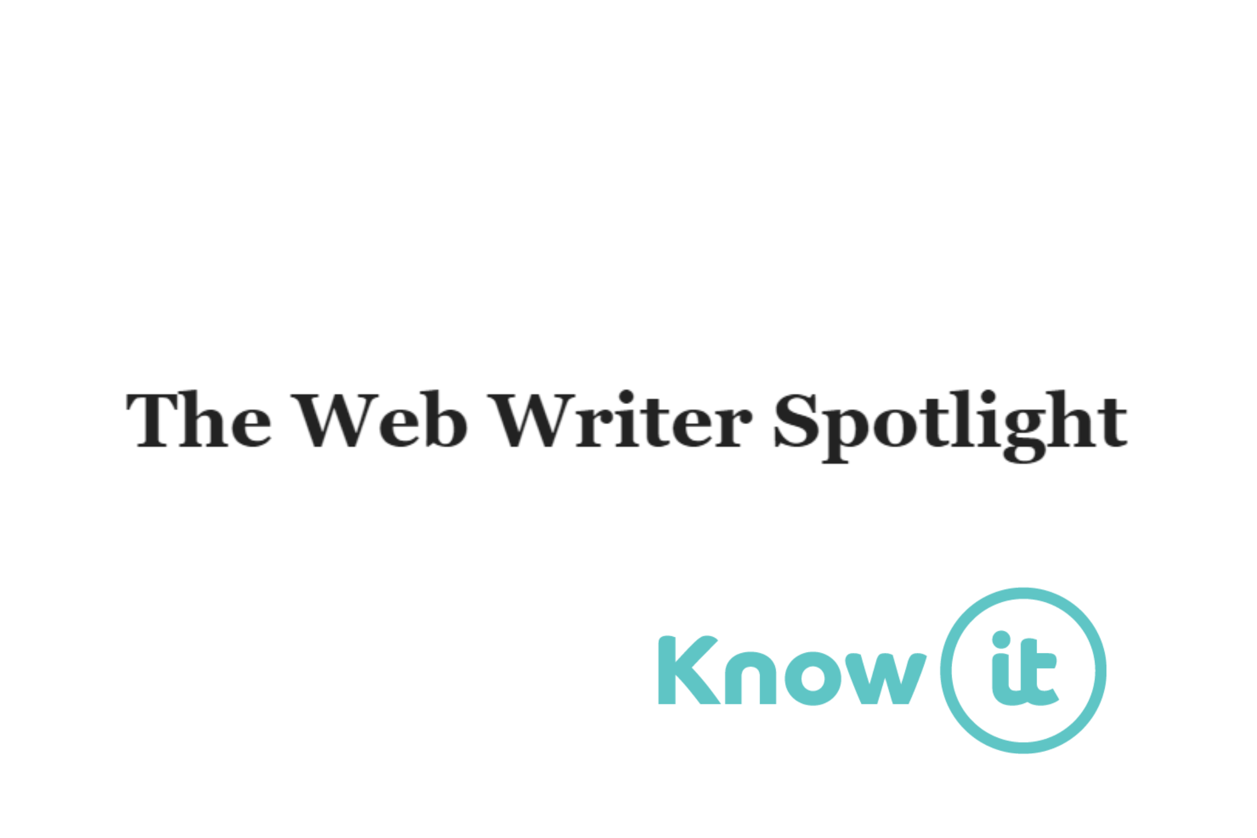 Know-it logo with The Web Writer Spotlight logo